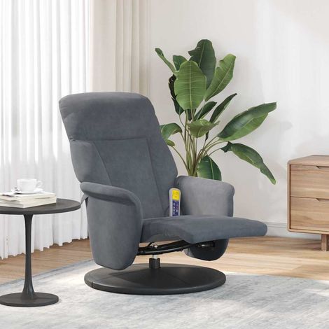 Massage Relaxsessel Dunkelgrau 91 x 71 x 105 cm Samt