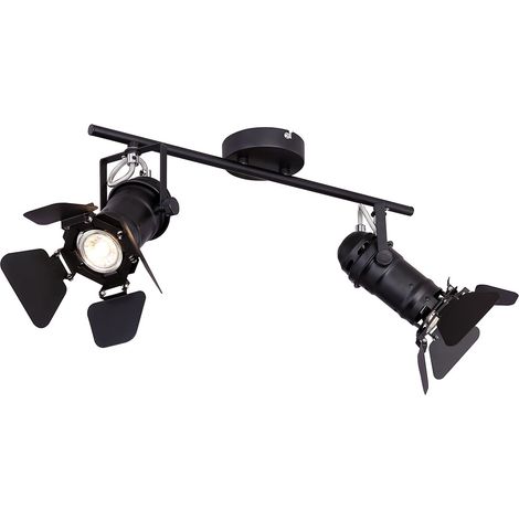 Globo - foco - Egon - negro - metal - foco de superficie - GU10 - (1/4)