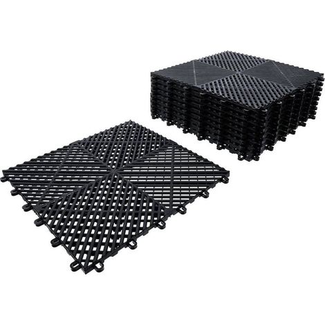 Jeu de Carreaux en 10 pcs 400 x 400 x 18 mm - Système de Clic - Installation Facile et Durable - D-Work