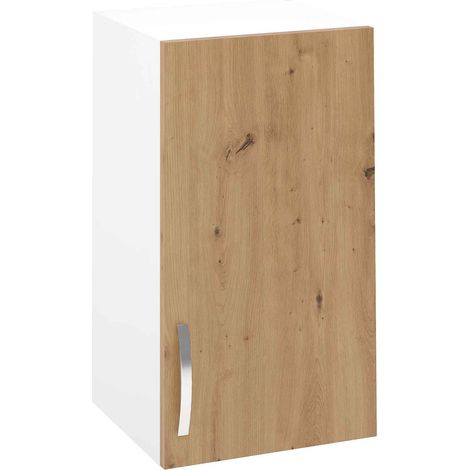 Meuble haut de cuisine avec 1 porte coloris Chêne Albar - Hauteur 70 x Longueur 40 x profondeur 35 cm (1/2)