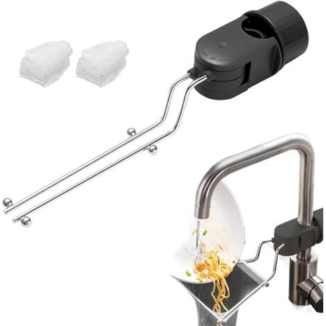 royaluxe-Filtre évier Cuisine, Filtre Cheveux Douche avec 100 Sacs Filtrants, Bouchon Evier Cuisine en Acier Inoxydable, Suction Cup Sink Drain Strainer pour Évier de Cuisine/Salle de Bain, Anti-Obstr