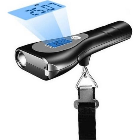TRADE SHOP - Bilancia Digitale Portatile Per Bagagli Fino A 50kg Metro Torcia Display Q-t158 - (1/5)