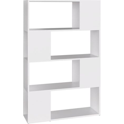 INLIFE Bibliothèque/Séparateur de pièce Blanc 80x24x124,5 cm Aggloméré
