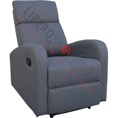 Poltrona relax manuale reclinabile FORTUNA in tessuto GRIGIO (1/4)