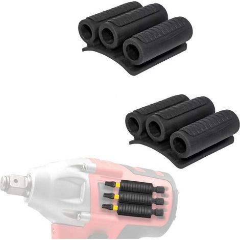 Lot de 2 manchons de rangement universels pour embouts de tournevis à percussion, organisateurs de manchons avec adhésif puissant, pouvant être installés sur les tournevis à percussion.