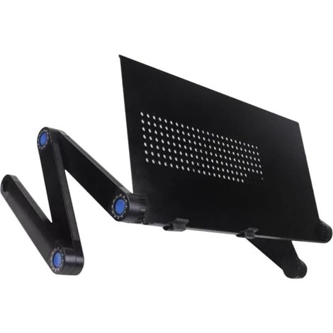 Table D'étude Pliante Noire en Métal, Bureau de Lit Structure Pliable, Dissipation Thermique, Format Compact pour Chambre et Dortoir, Usage Quotidien (1/5)