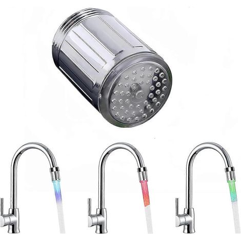 Robinet LED pour salle de bain et cuisine, bec verseur avec adaptateur, effet cascade éblouissant, installation facile et durable. (1/5)