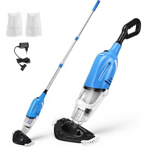 Pool Vacuum Cleaner, Rechargeable Spa Vacuum Cleaner with Powerful Suction 40 L/min, Telescopic Handle from 131 to 199 cm, Automatic Sensor, 2 Brush Heads for Spas, Hot Tubs and Pools (1/5)