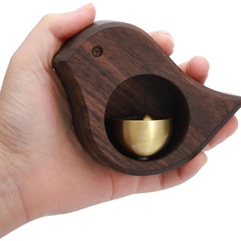 Timbre magnético, sonido nítido, timbre decorativo colgante para puertas de granero, marrón oscuro. (1/5)