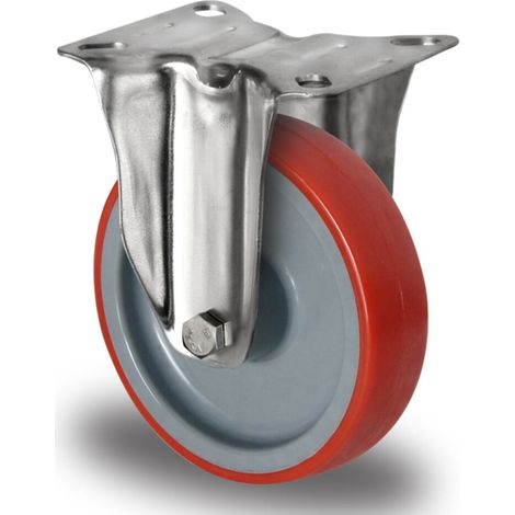 CASCOO Bockrolle ø 200 mm Serie N2U6 Gleitlager Edelstahl