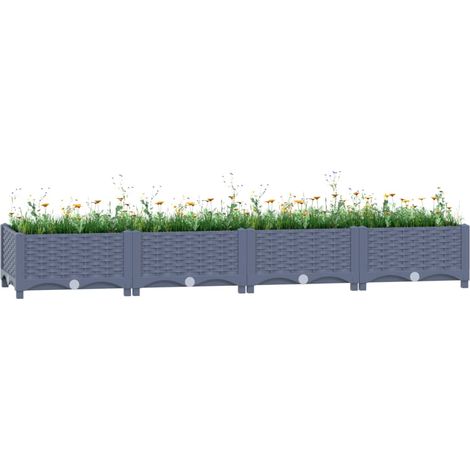 vidaXL Fioriera Rialzata 160x40x23 cm in Polipropilene (1/10)