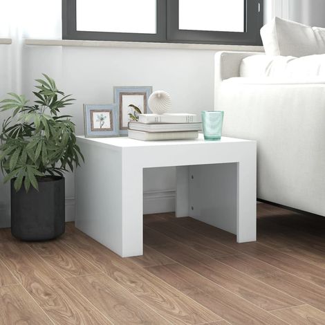 vidaXL Tavolino da Salotto Bianco 50x50x35 cm in Truciolato (1/5)