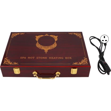 Coffre chauffant électrique professionnel pour pierres chaudes, portable, 220V prise UK, idéal pour spa à domicile et centre de massage. (1/5)