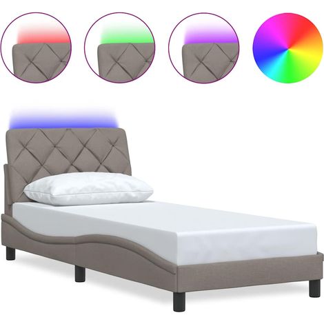 Maison Exclusive - Giroletto con LED senza Materasso Tortora 90x200 cm Tessuto
