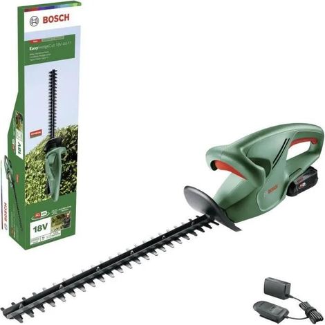 Bosch Home and Garden Cortasetos a batería EasyHedgeCut 18V-44-11 (1 de 2,0 Ah Sistema 18 V Hoja 44 cm Largo para Recortar setos pequeños en Embalaje cartón)