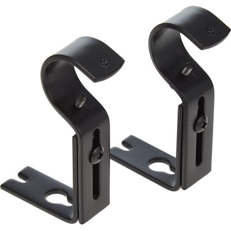 Basics Lot de 2 supports muraux réglables, noir (1/5)