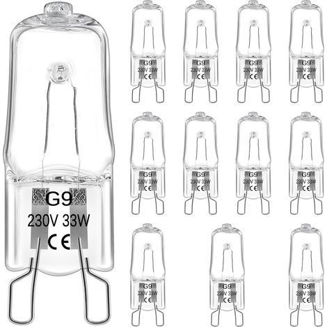 12 Ampoule G9,33W 230V Halogène,Blanc Chaud 2800K,Résistant 300 Degrés,Pour Four Micro-Onde (1/5)