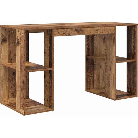 Maison Exclusive - Schreibtisch mit Regal Altholz 130 x 50,5 x 75