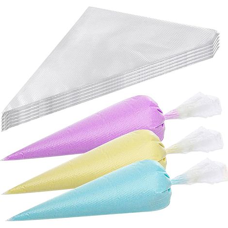 Sac à Douille - Sac à Décorer Jetable - 30 x 20 cm - Pour Décoration de Gâteaux, Cookies et Glaces - Lot de 100 (1/5)