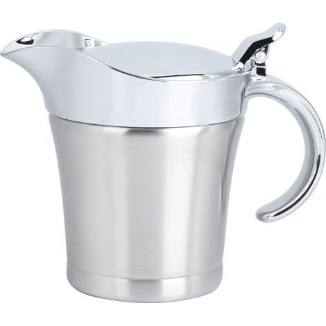 Carafe à sauce 450ml en acier inoxydable 304, double paroi isolante, pichet de service pour jus et sauces, ustensile de cuisine