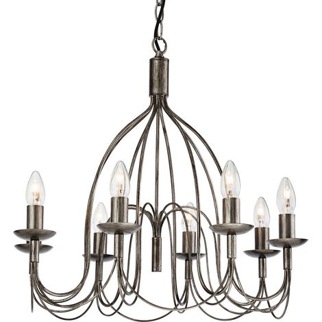 Firstlight Regency - Lustre à 8 ampoules, argent antique, E14