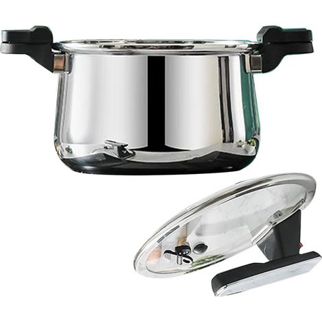 Micro autocuiseur multifonctionnel, chauffage uniforme, Pot en acier inoxydable à 3 couches pour la maison, 26cm/10,2 pouces