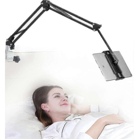 Online Store - Le support pour tablette peut être placé sur le lit, son angle est réglable, il est pliable et pivote à 360 degrés. (1/5)