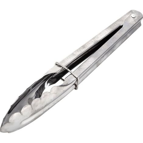 Pince de service en acier inoxydable 9" pour barbecue, buffet, pain, steak, cuisine - lot de pinces de cuisine (1/4)