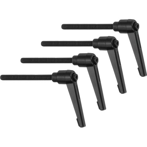 4Pcs M6 x 60mm Poignée de Serrage à Levier Mâle Bouton-Poussoir à Verrouillage Rapide à Cliquet pour Machines-Outils, Noir (1/5)