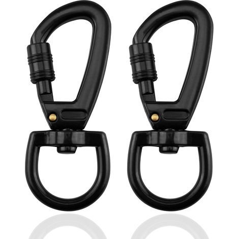 2 Pièces Mousqueton Laisse Chien, Mousquetons Robustes en Alliage de Zinc avec Articulation Pivotante à 360 Degrés, Mousquetons Pivotants pour Chiens, pour Laisse de Chien, Alpinisme et Porte-Clés (1/5)