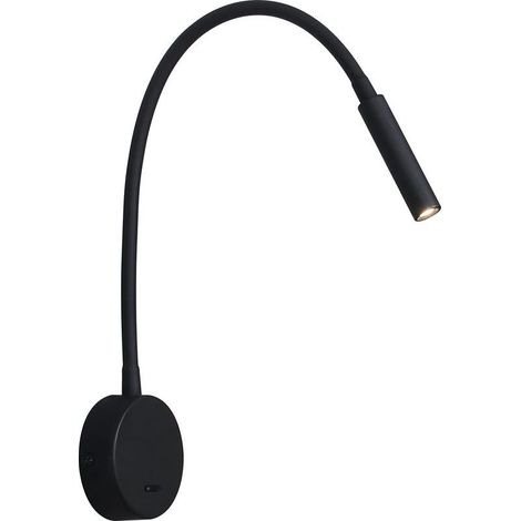 Applique de Lecture Noir, Lampe Col de Cygne Flexible LED 3W 3000K Fixation Liseuse Murale 240V avec interrupteur pour Chambres Salon Intérieur Salon (1/5)