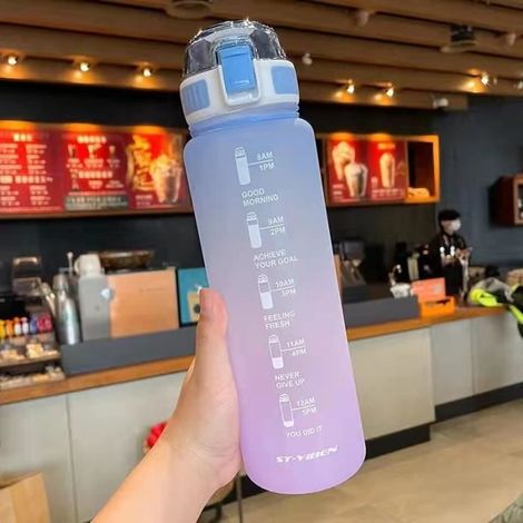 Gourde Bouteille d'eau Sport bouteille d'eau de 1,1L, bouteille de boisson sans bisphénol A, bouteille d'eau étanche sport bleu (1/4)