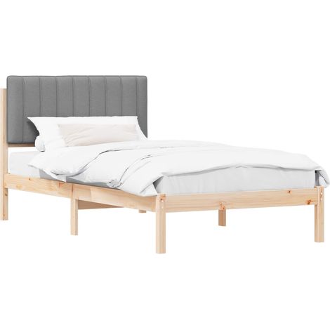 Estructura de Cama con Cabecera Tapizada Gris Claro vidaXL (1/5)