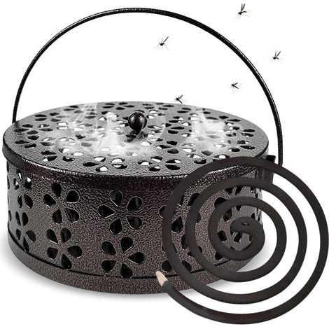 Porta repellente per zanzare a spirale, porta repellente per zanzare a spirale per uso esterno, porta repellente per zanzare a spirale in metallo, porta repellente per zanzare a spirale cava, adatto p (1/5)