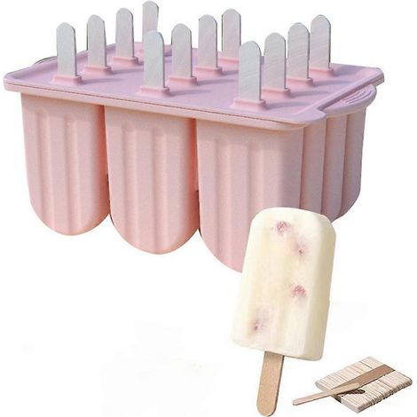Hausgemachtes Eiscreme-Set für den Sommer, inklusive Holzstielen und Silikon-Eisformen, Küchenzubehör (1/5)