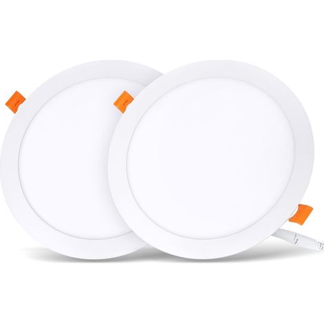 Spot LED 18W Dalle LED Ronde Extra Plate Downlight Blanc Neutre 4000K 1650Lm, Equivalente à Panneau 150W, Lot de 2 (1/5)