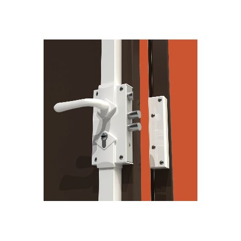 MUL-T-LOCK - S300M Serratura a 3 punti di chiusura reversibile marrone per montaggio in superficie H.2040mm senza cilindro + distanziale da 2,5mm