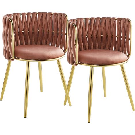 Chaise Melly 125 lot de 2 - Rose poudreux (1/5)