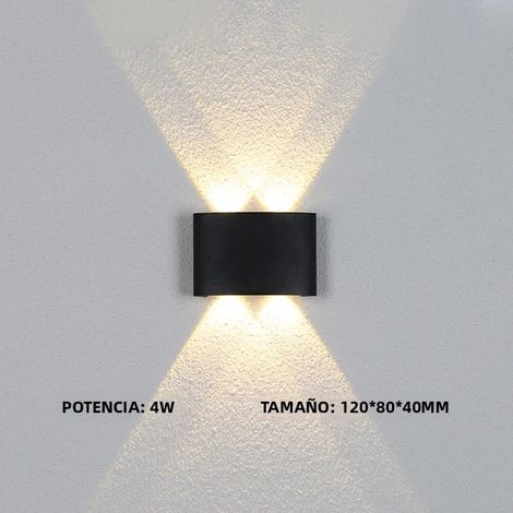 Applique murale LED étanche IP65 (blanc froid 4W noir), lampe de jardin en aluminium (1/5)