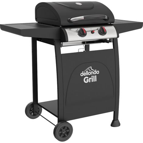 Sealey Dellonda 2 Burner Gas BBQ Grill With Ignition Black Stainless Steel DG13