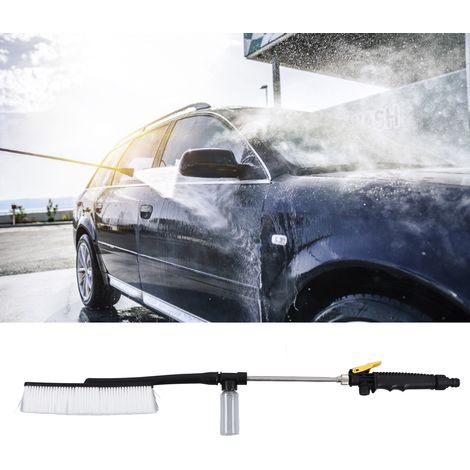 Lanza de limpieza de alta presión G3/4 con cepillo y boquilla pulverizadora flexible para coches, 316 g, aleación de plástico/aluminio (1/5)