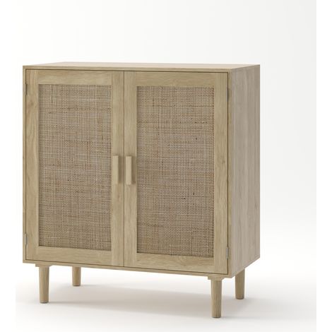 Credenza in rattan a 2 ante 80 cm naturale (1/5)