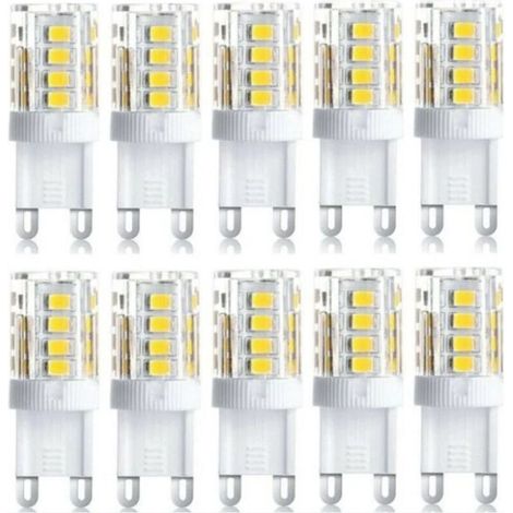 Lot de 10 Projecteur LED, ampoule LED G9, 5 W blanc chaud blanc froid, ampoules LED à économie d'énergie, ampoule halogène de rechange, AC 230 V non dimmable (1/5)