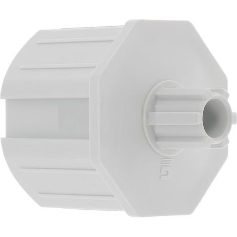 embout de tube de volet roulant octogonal fenêtre sortie plastique, pour tube octogonal de 60 mm sortie crabot de 20 mm mâle et Ø 12 mm (1/2)
