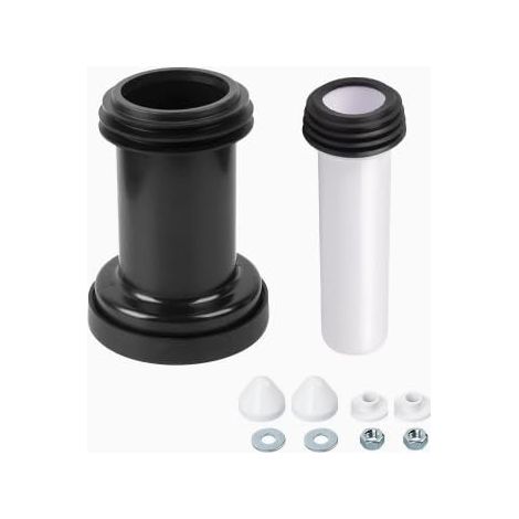 Kit De Raccordement Mural, Kit De Raccordement Wc, Longueur 185mm Avec Tuyau De Chasse Bouchons De Tuyau D'Évacuation Joint, Set De Raccordement Pour Wc Mural, Kit De Tuyau De Raccordement Wc