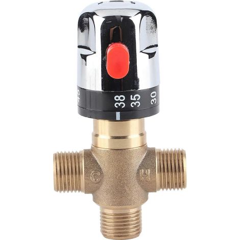 Robinet mélangeur thermostatique en laiton pour la régulation de la température de l'eau (1/4)