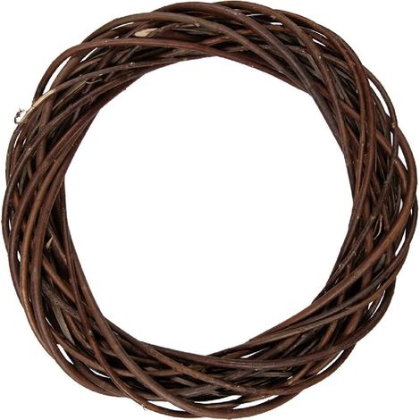 Couronne de Noël en rotin marron Clayre & Eef 6RO0604M, Ø 40 x 7 cm (1/2)