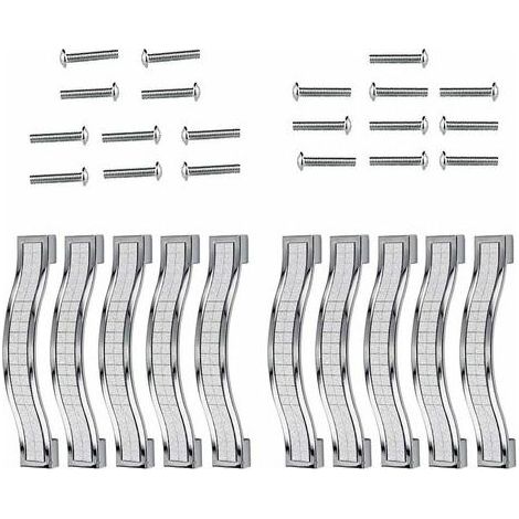 Lot de 10 poignées de tiroir en alliage strass cristal pour commode armoire de cuisine placard, Silver, 128MM-10PCS (1/5)