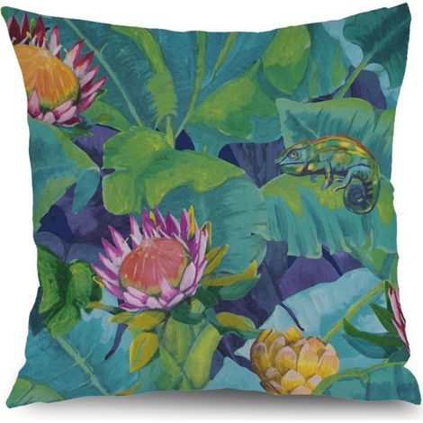 Housse de coussin floral printemps été, décoration canapé extérieur,45×45cm (1/5)