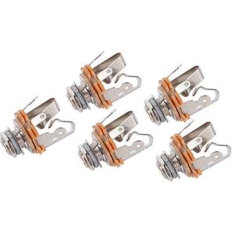 Prise jack 6,35mm pour guitare électrique, 5 pièces, sortie stéréo guitare basse, compatible micro et enceinte, connecteur mâle (1/5)